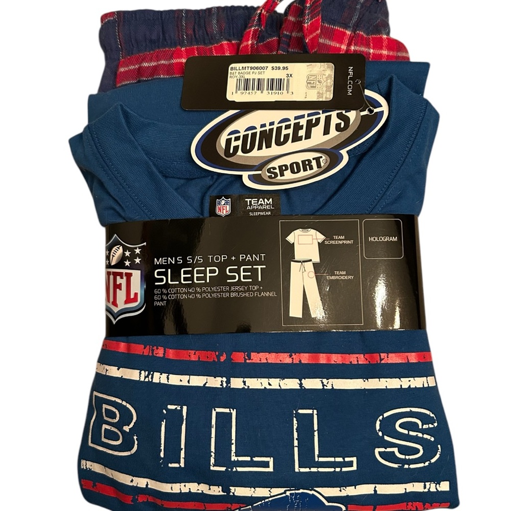 NFL BILLS Men’s Sleep Set 3XL